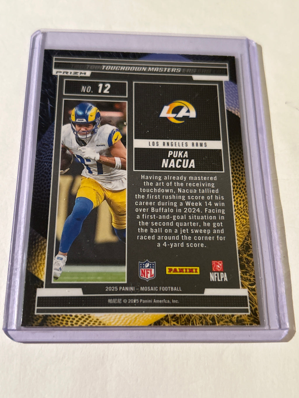 2025 Panini Mosaic - Touchdown Masters Puka Nacua #12 Green Mosaic Prizm