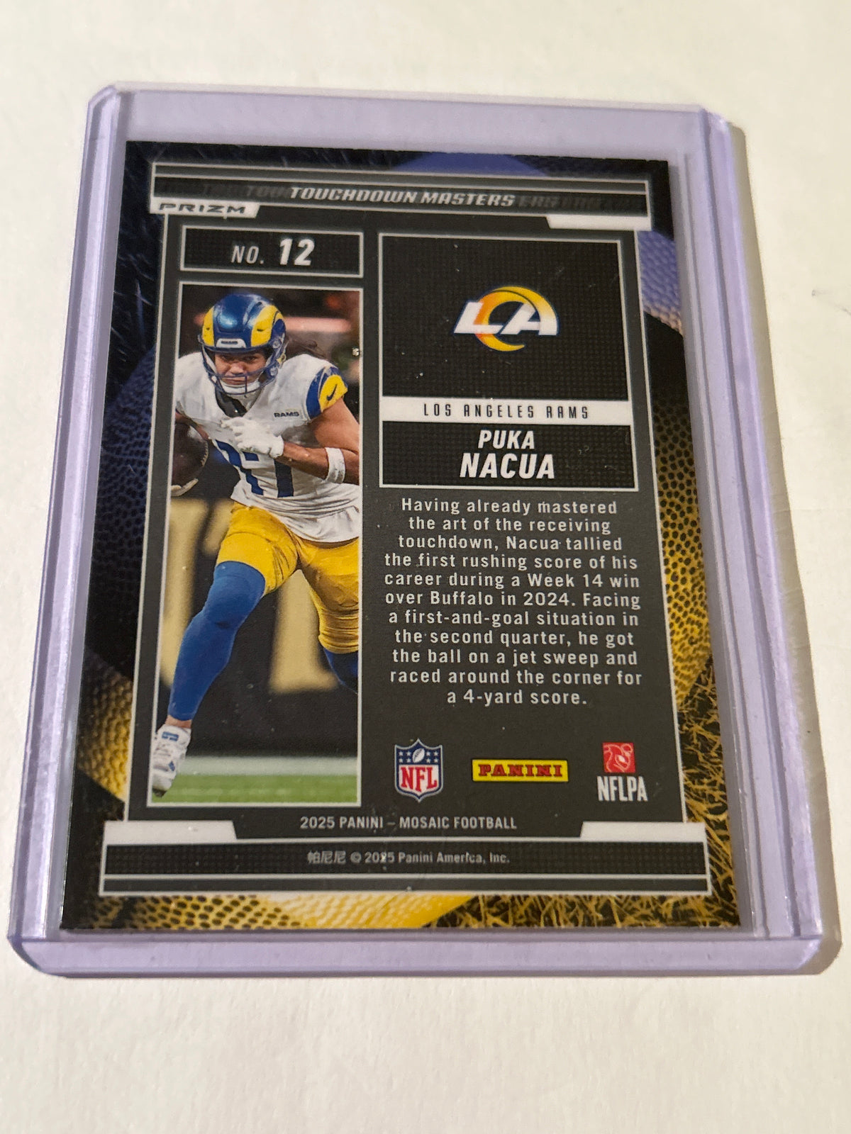 2025 Panini Mosaic - Touchdown Masters Puka Nacua #12 Green Mosaic Prizm