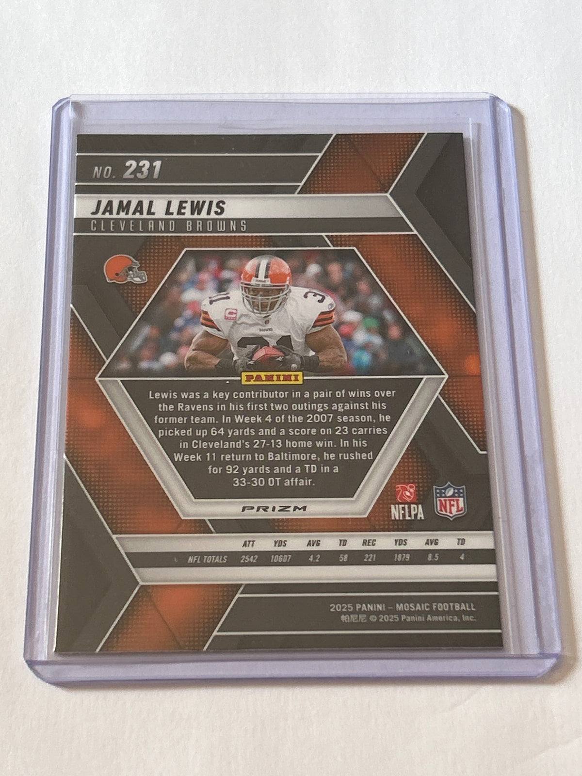 2025 Panini Mosaic - Jamal Lewis #231 Red Scope Prizm