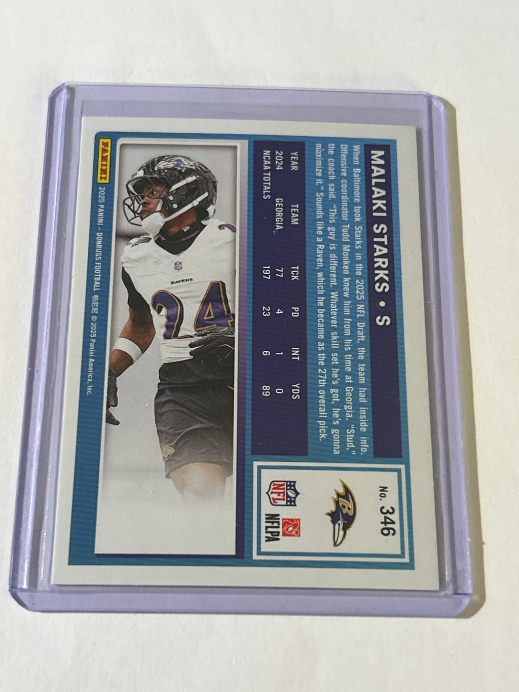 2025 Panini Donruss - Rated Rookie Malaki Starks #346 Press Proof Green (RC)