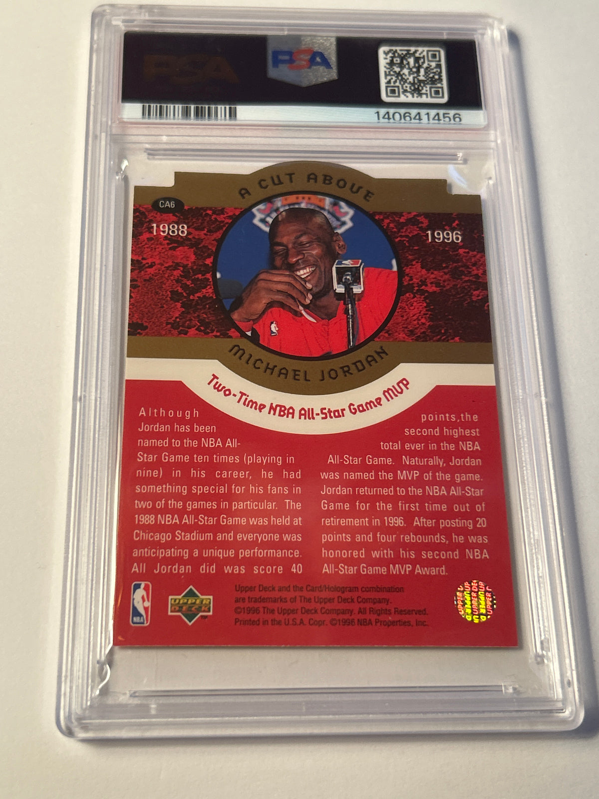 1996 Collector's Choice A Cut Above #CA6 Michael Jordan PSA 7 NM