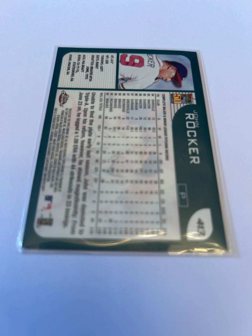 2001 Topps Chrome Refractor- John Rocker #413