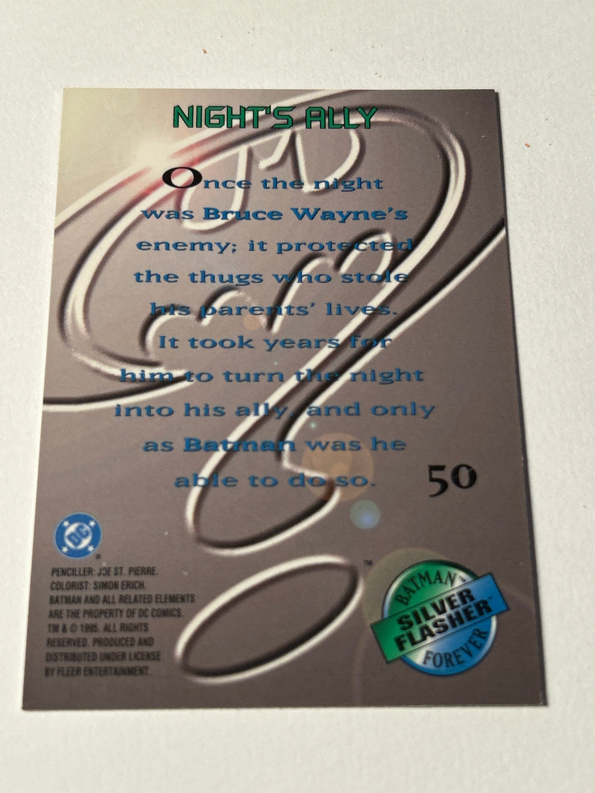 1995 Fleer Metal Batman Forever - Card #50 “Night’s Ally”