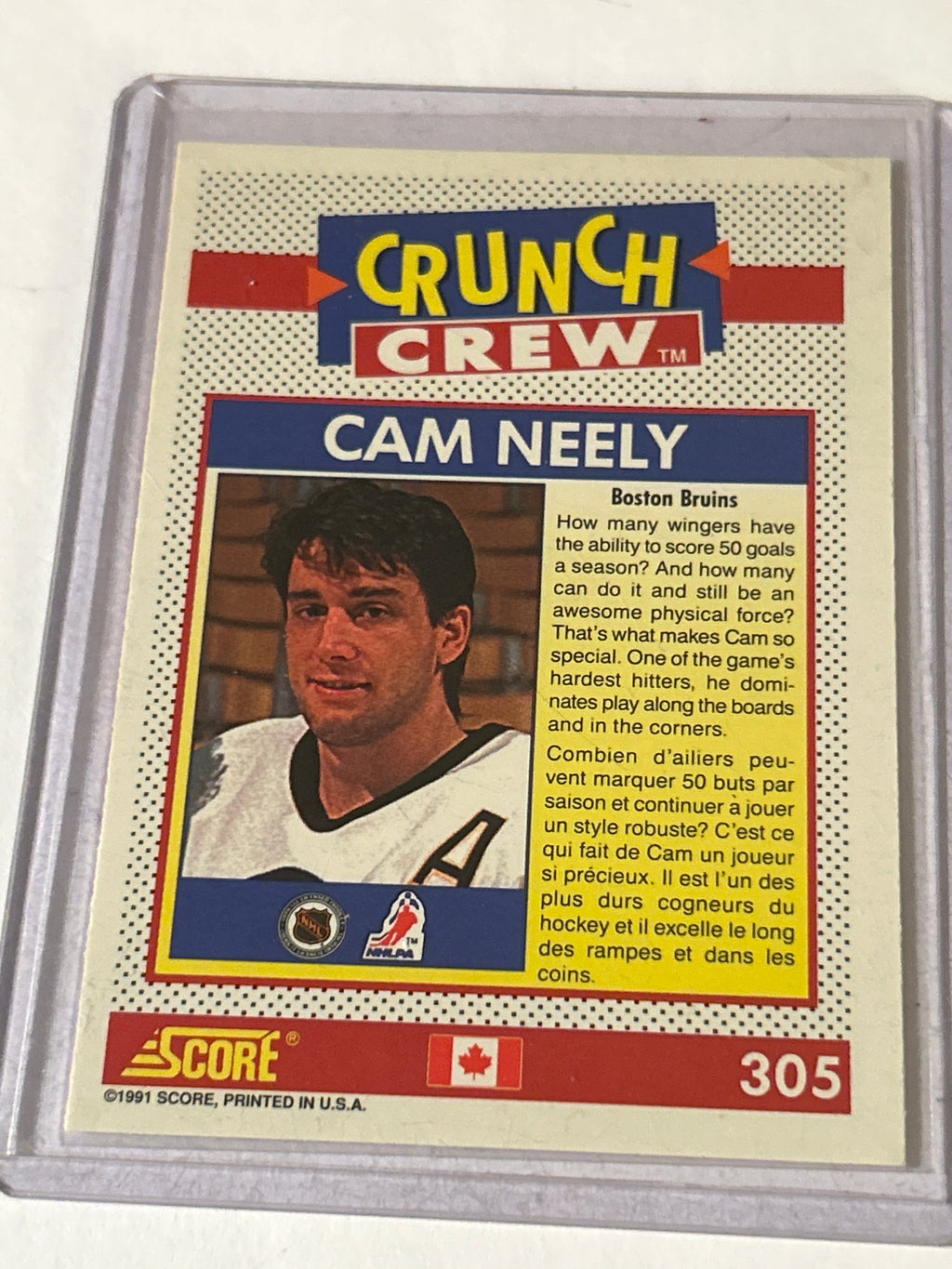 1991-92 Score American - Crunch Crew Cam Neely #301