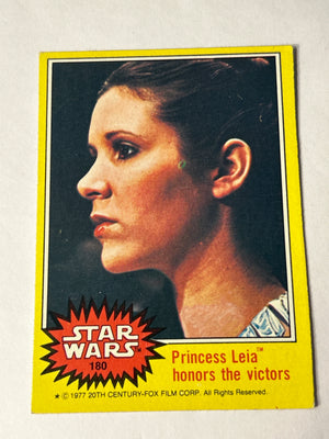 1977 Topps Star Wars #180 Princess Leia Honors the Victors, Yellow Series 3, EX