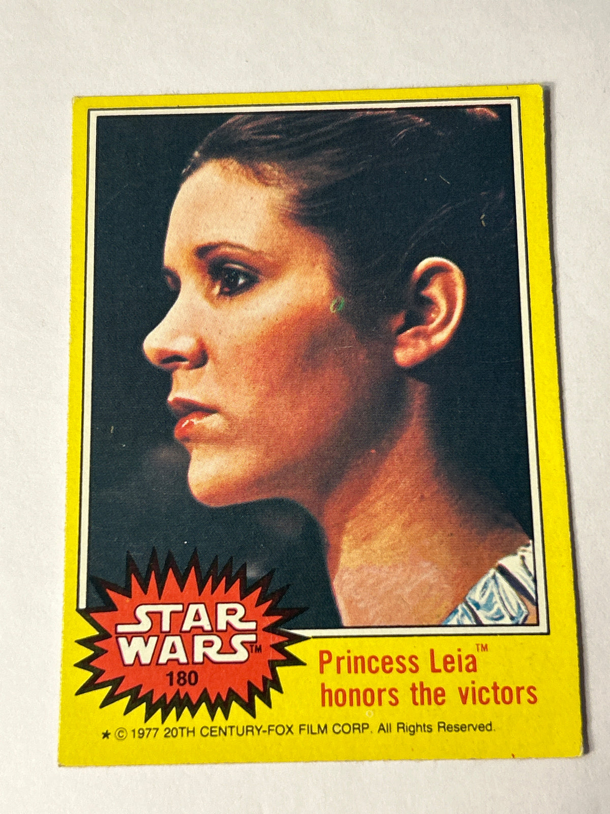 1977 Topps Star Wars #180 Princess Leia Honors the Victors, Yellow Series 3, EX