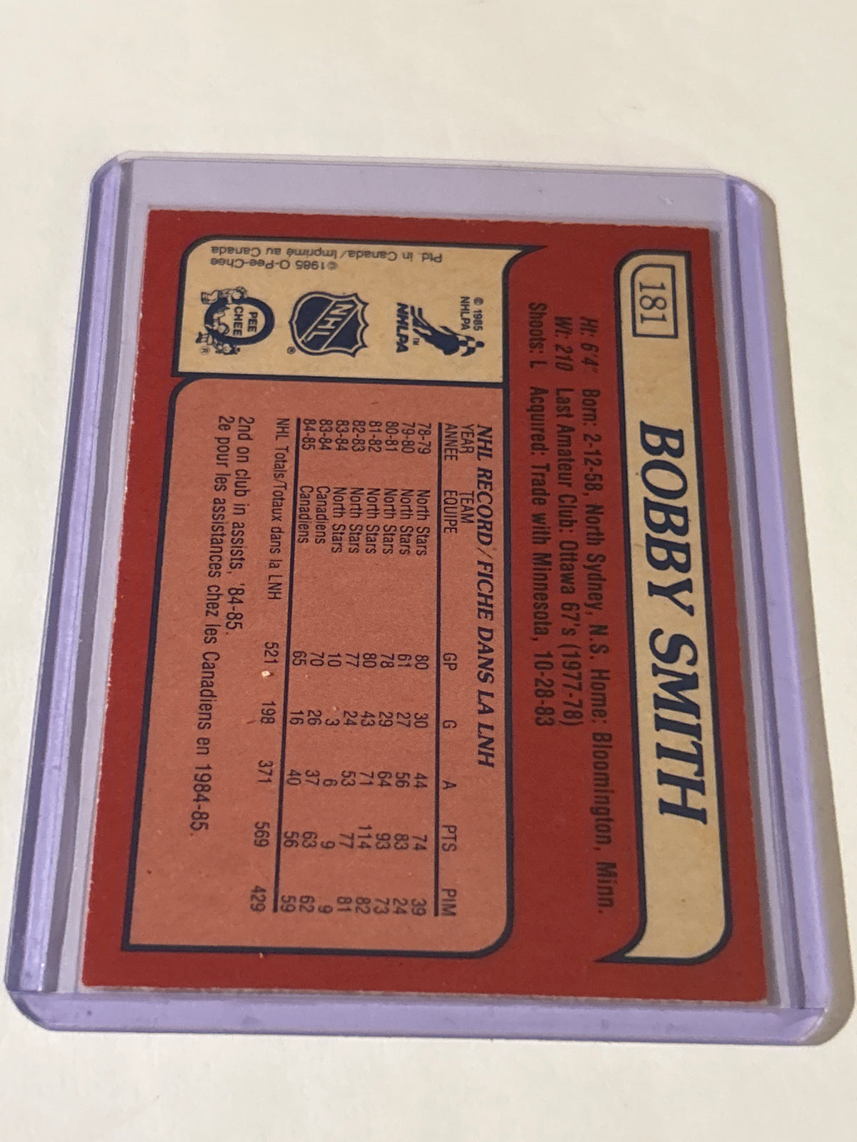 1985-86 O-Pee-Chee - Bobby Smith #181