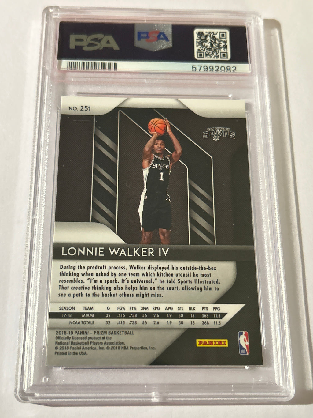 2018-19 Panini Prizm - Lonnie Walker IV #251 (RC)