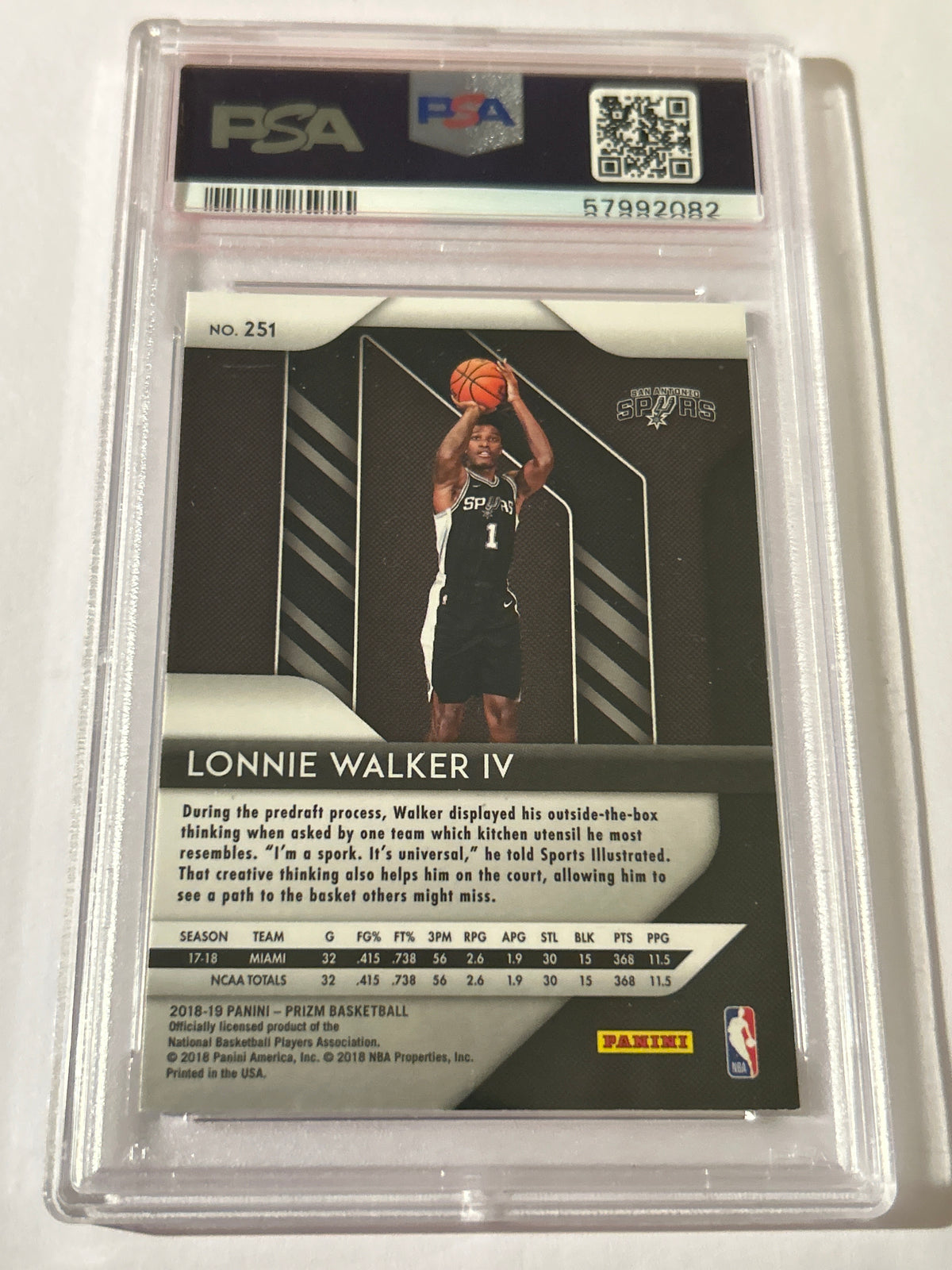 2018-19 Panini Prizm - Lonnie Walker IV #251 (RC)