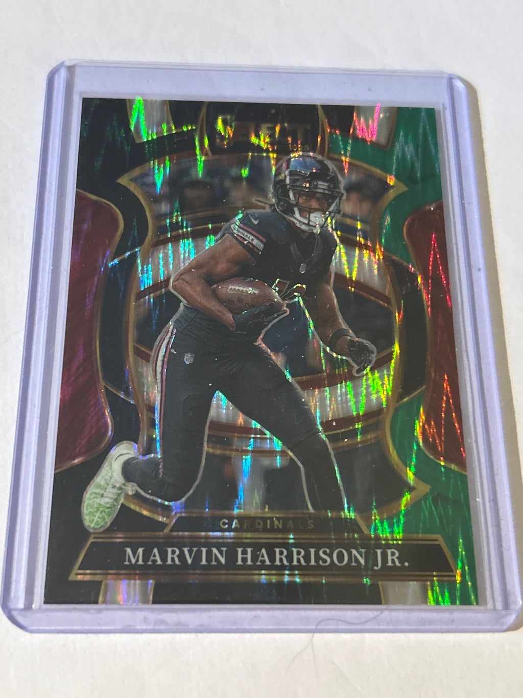 2025 Panini Select - Concourse Marvin Harrison Jr- #22 Black and Green Shock Prizm