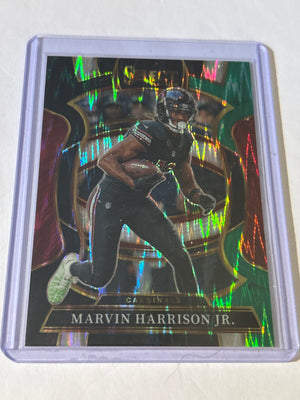 2025 Panini Select - Concourse Marvin Harrison Jr- #22 Black and Green Shock Prizm