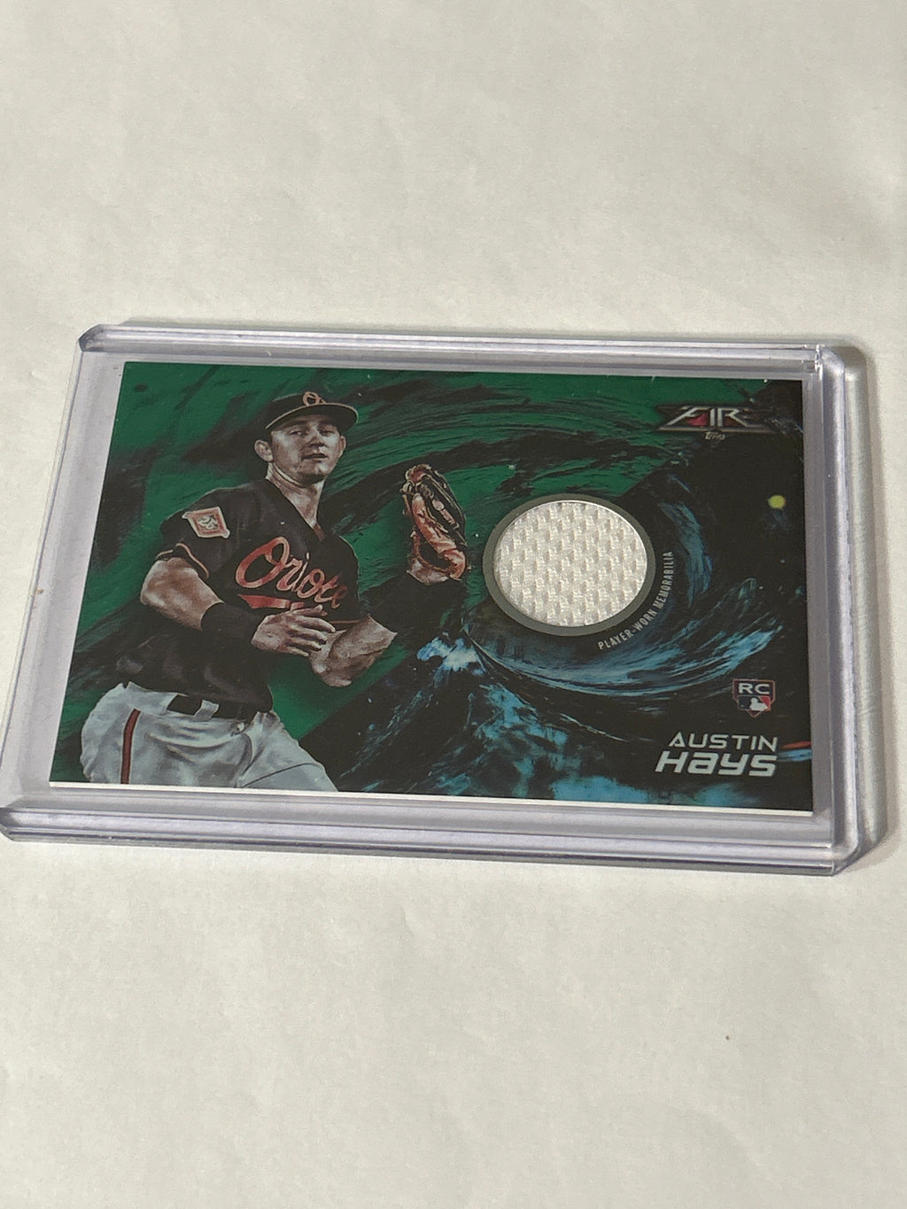 2018 Topps Fire Relics Green 49/75 Austin Hays #FR-AH Rookie (RC) 0zi1