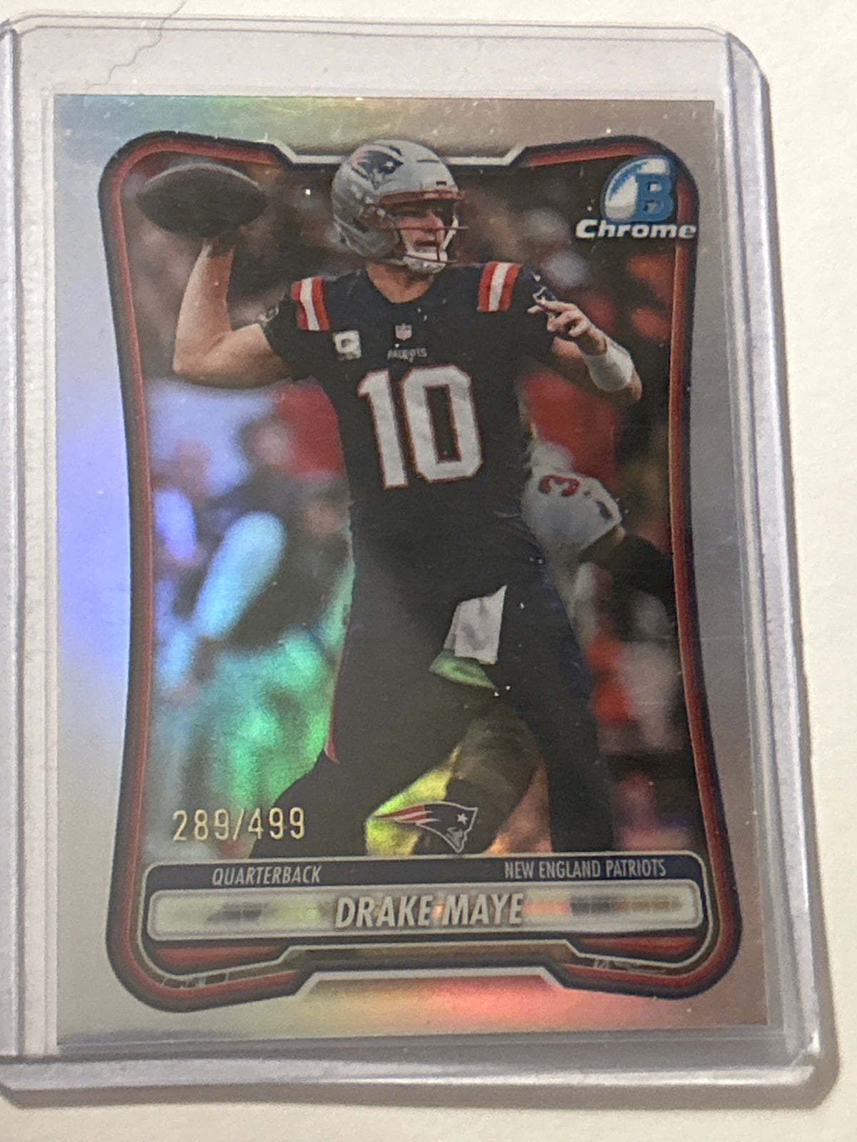 2026 Bowman Chrome #BCV-72 Drake Maye Refractor 289/499 New England Patriots QB