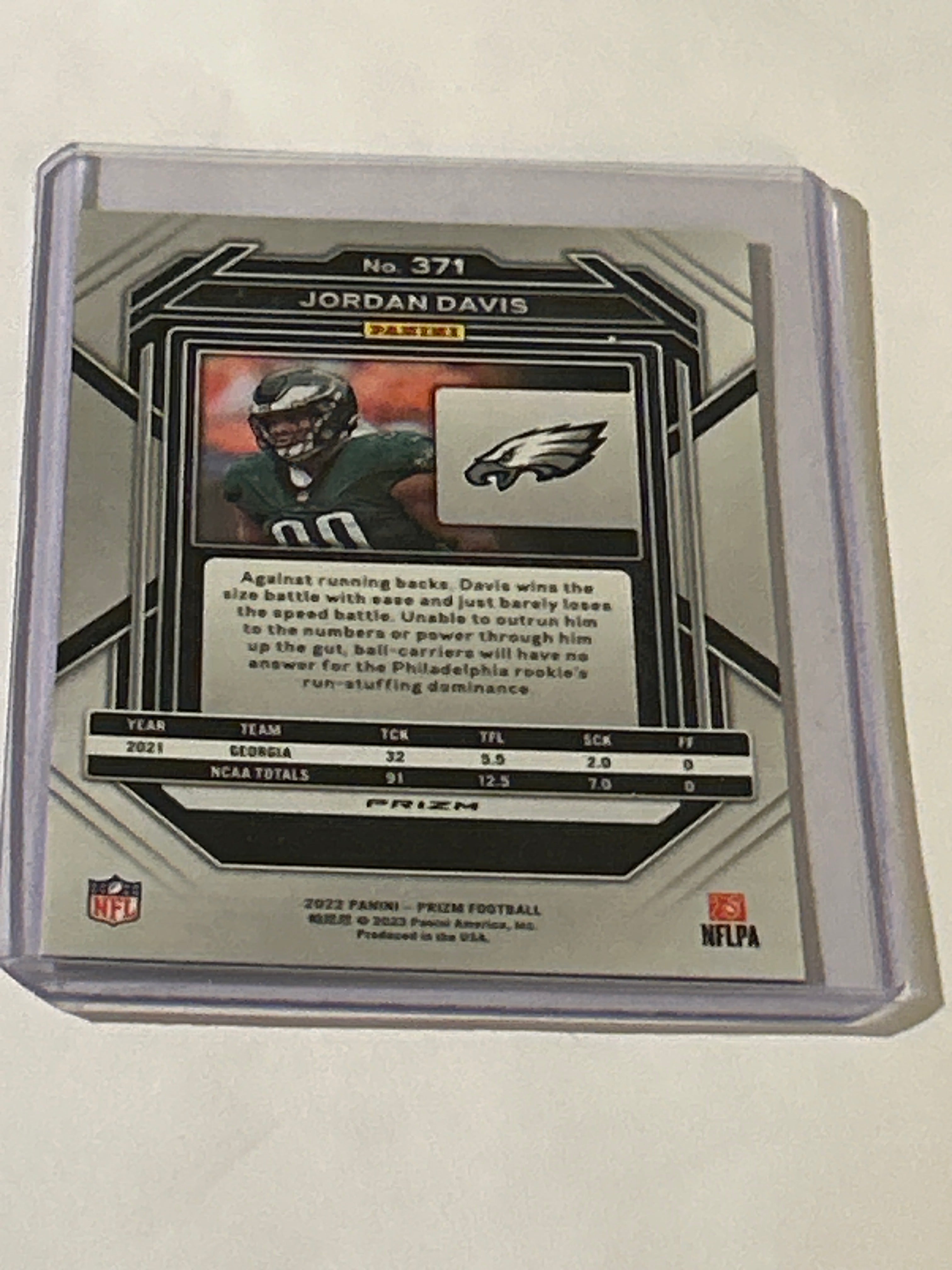 2022 Panini Prizm - Rookies Jordan Davis #371 Green Prizm (RC)