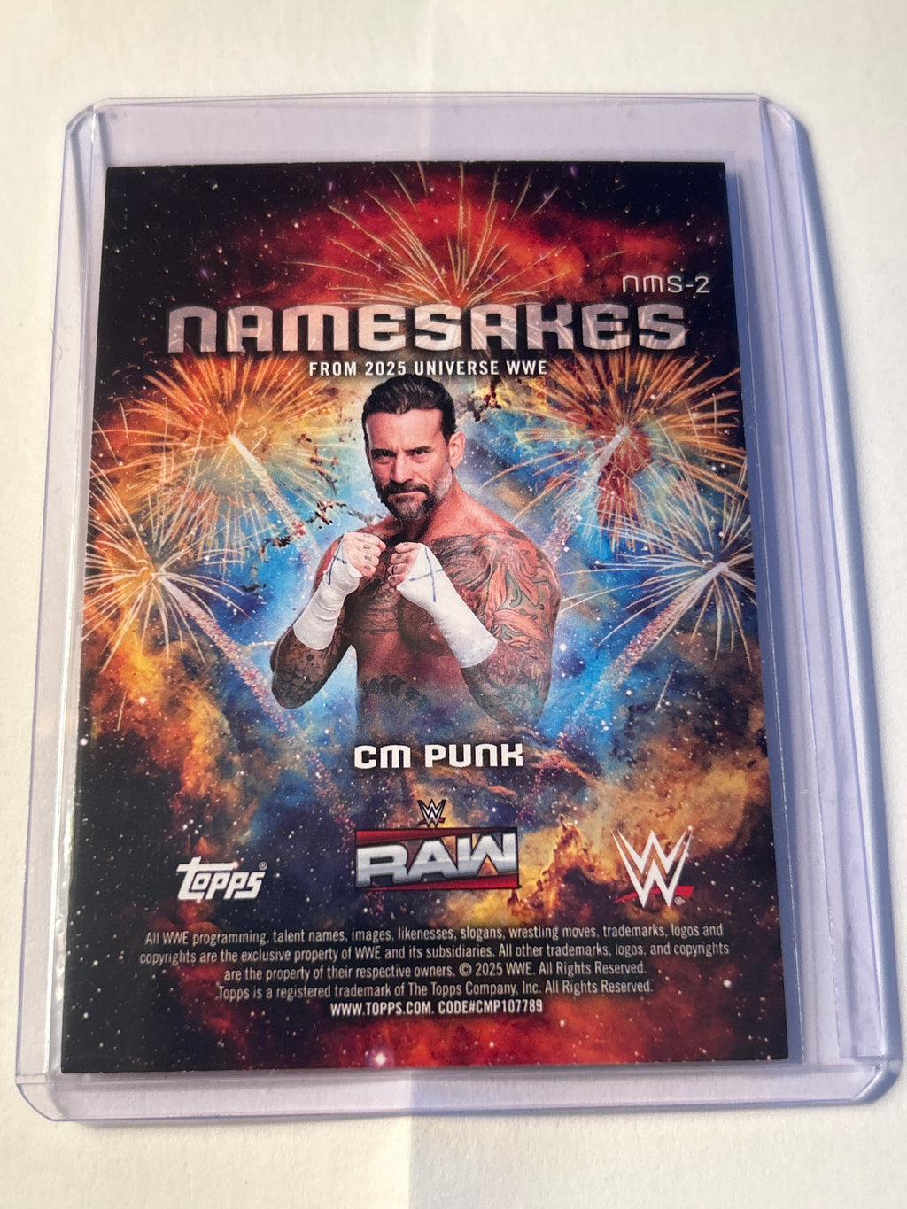 2025 Topps Universe WWE Namesakes #NMS-2 CM Punk Best in the World Insert