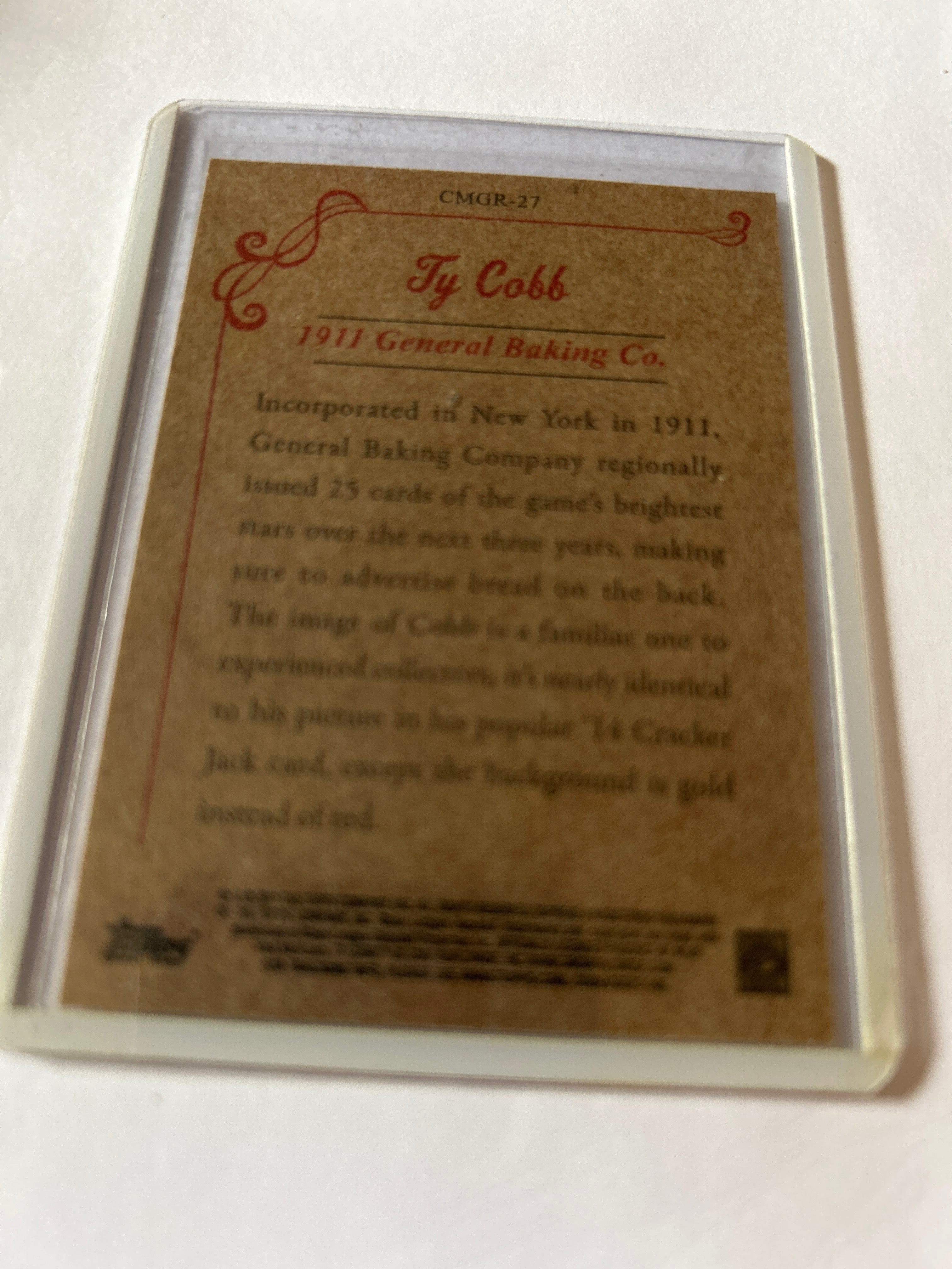 2011 Topps - Cmg Worldwide vintage reprints Ty Cobb #CMGR-27