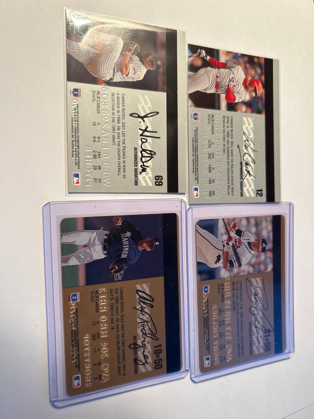 1995 Studio 4 Card Lot Alex Rodriguez Gold Series David Justice Gold Will Clark Joey Hamilton Credit Card Design