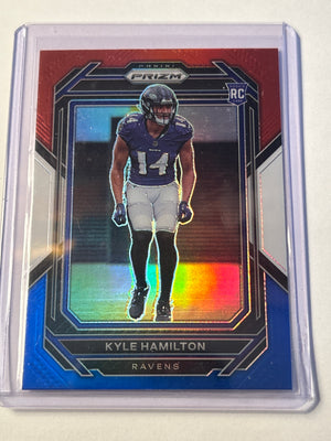 2022 Panini Prizm Kyle Hamilton (RC) Red White Blue Prizm Rookie Baltimore Ravens
