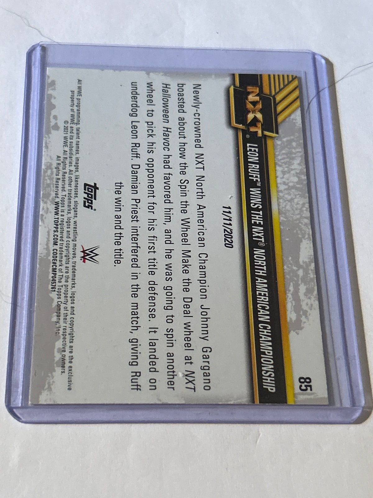 Leon Ruff – NXT North American Championship (Topps, 2020)#85, purple