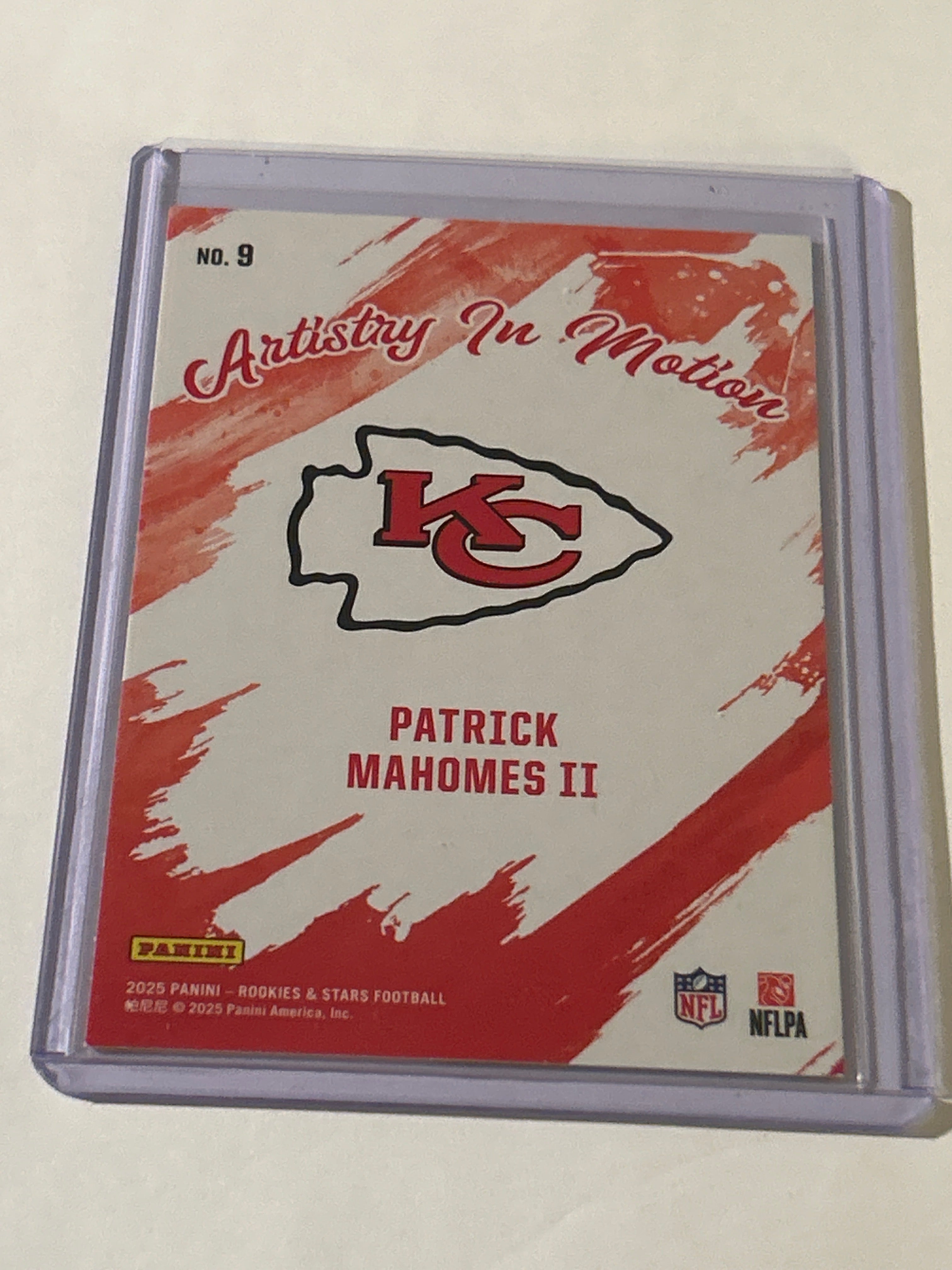 2025 Panini Rookies & Stars - Artistry in Motion Patrick Mahomes II #9