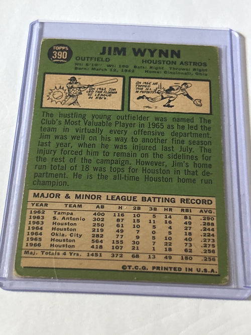 1967 Topps - Jimmy Wynn #390 Jim on Card