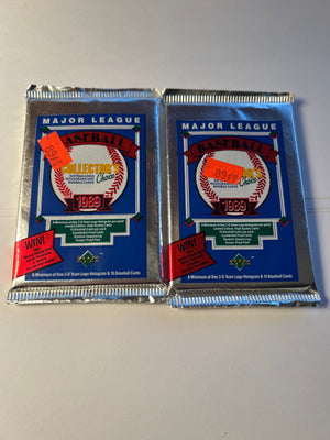 1989 Upper Deck Baseball Low Series Unopened Wax Pack Sealed Original 89 Cent Price Tag Griffey Rookie Year Mantle Contest Wrapper