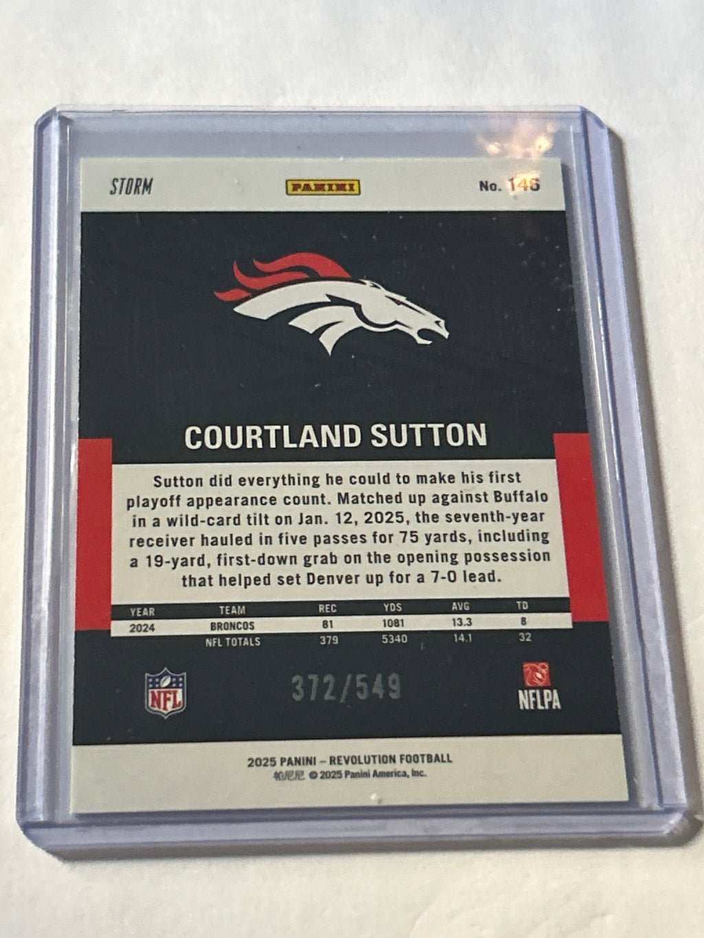 2025 Panini Revolution - Courtland Sutton #146 Blue Storm 372/549