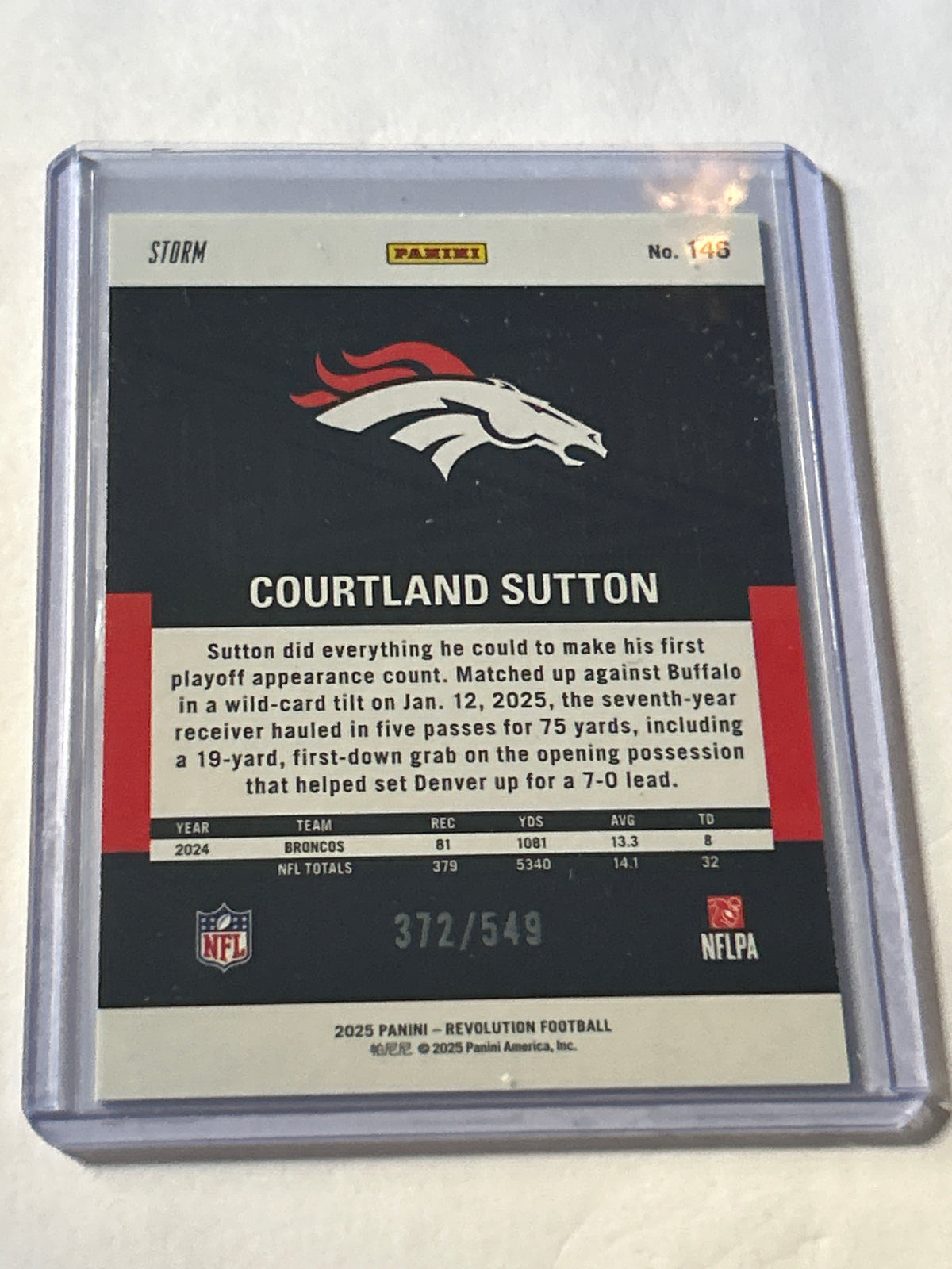2025 Panini Revolution - Courtland Sutton #146 Blue Storm 372/549