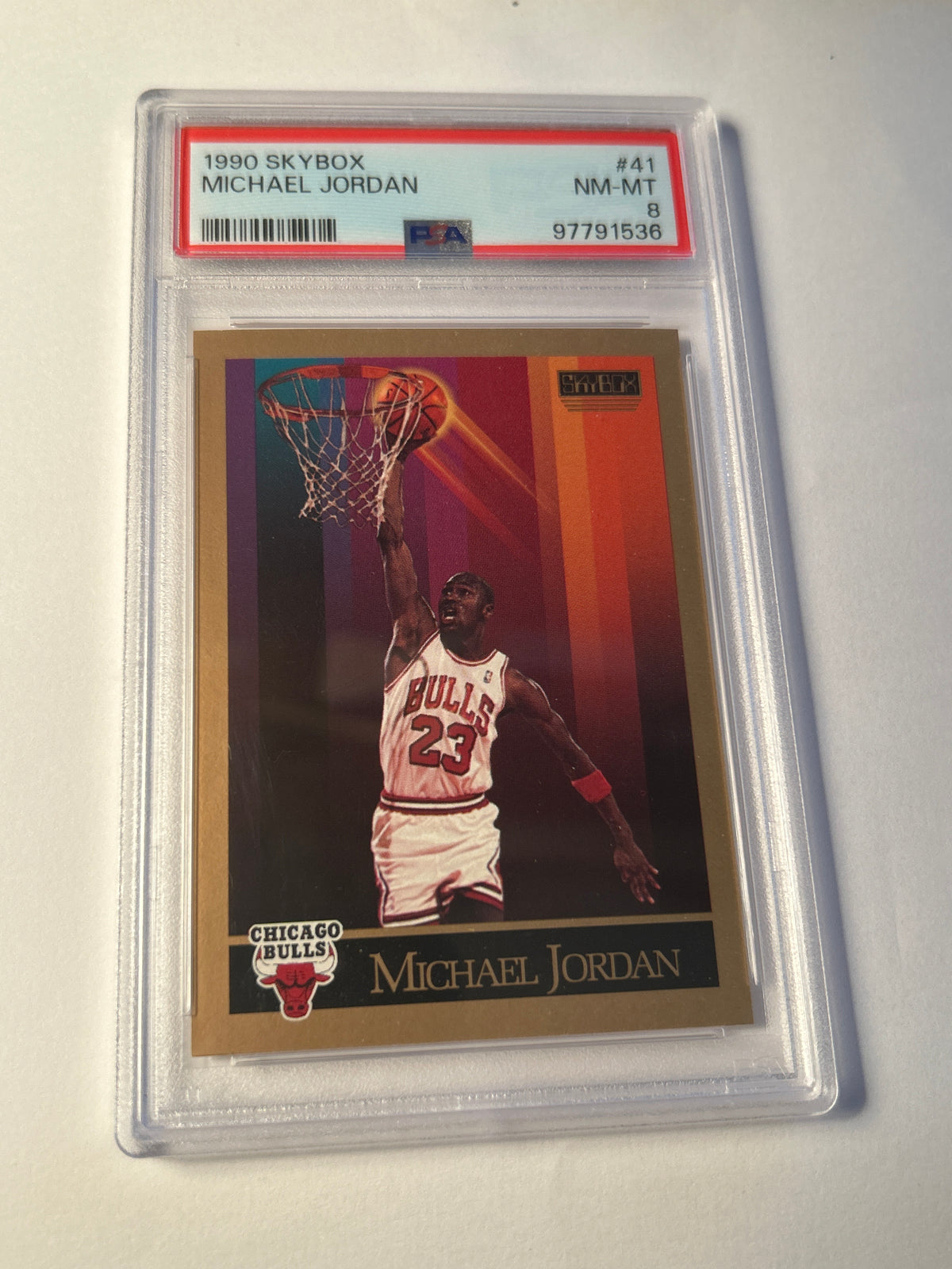 1990 Skybox #41 Michael Jordan PSA 8 NM-MT Chicago Bulls