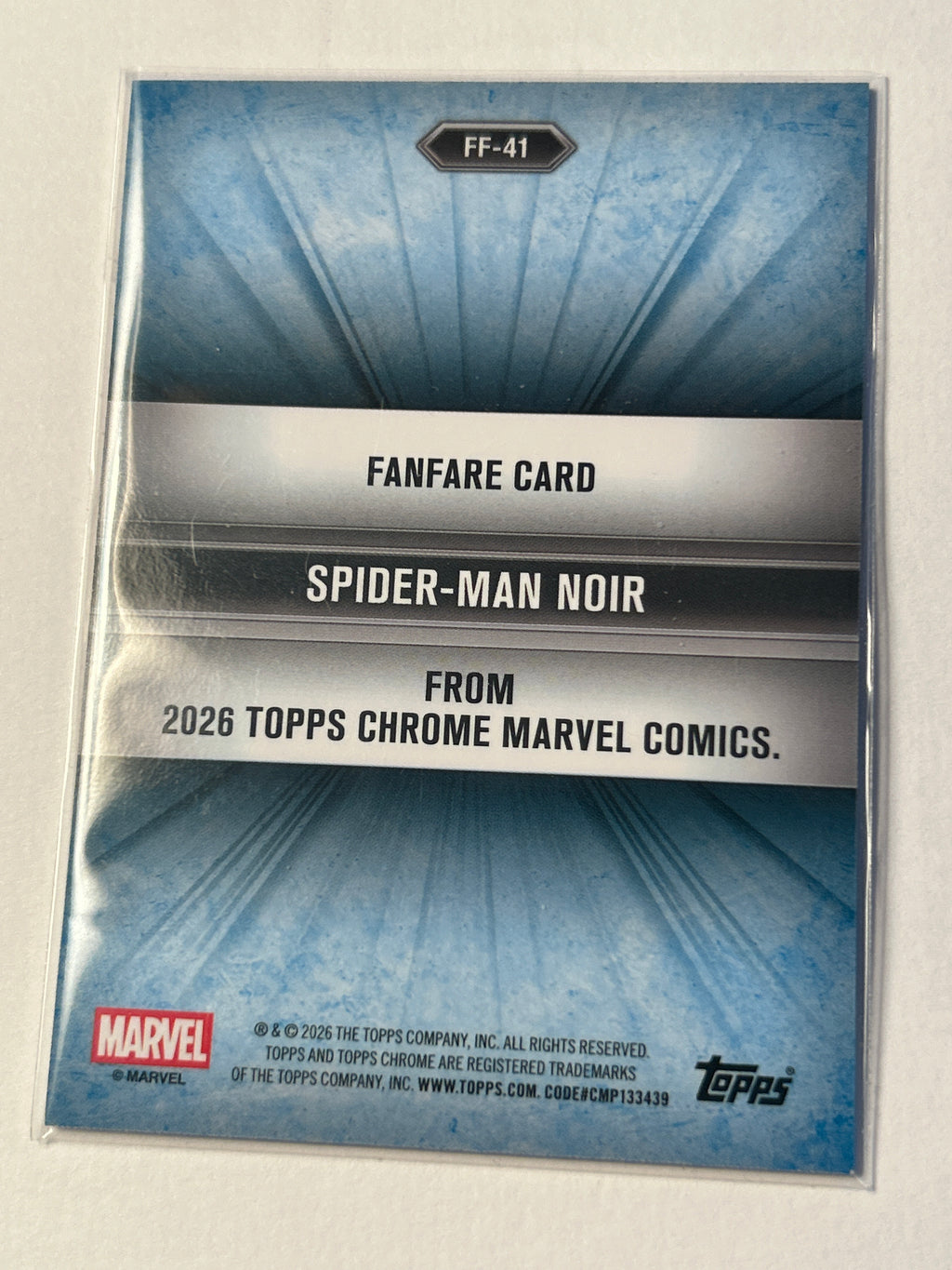 2026 Topps Chrome Marvel Comics: Fanfare Spider-Man Noir #FF41