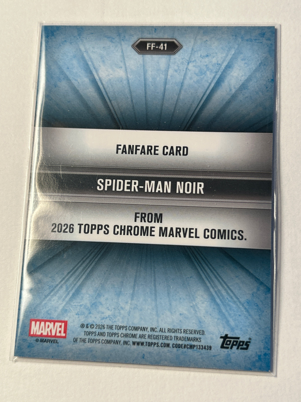 2026 Topps Chrome Marvel Comics: Fanfare Spider-Man Noir #FF41