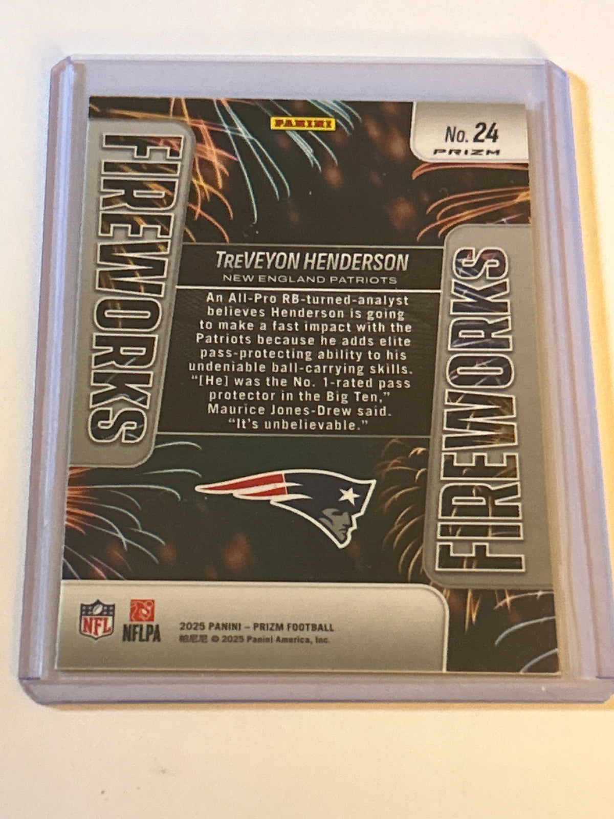 2025 Panini Prizm - Fireworks TreVeyon Henderson #24 Green Prizm (RC)