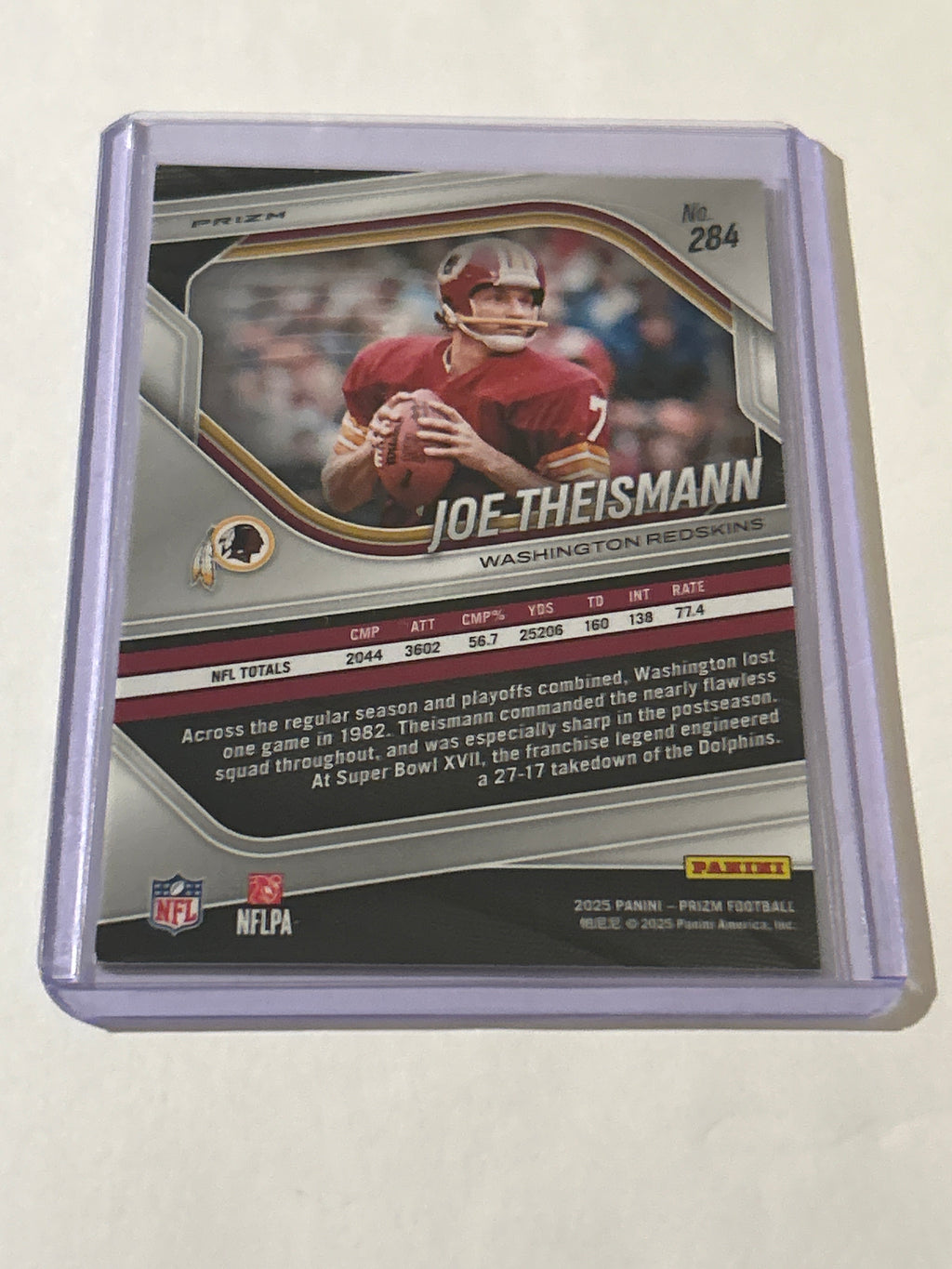 2025 Panini Prizm - Joe Theismann #284 Red White & Blue Prizm