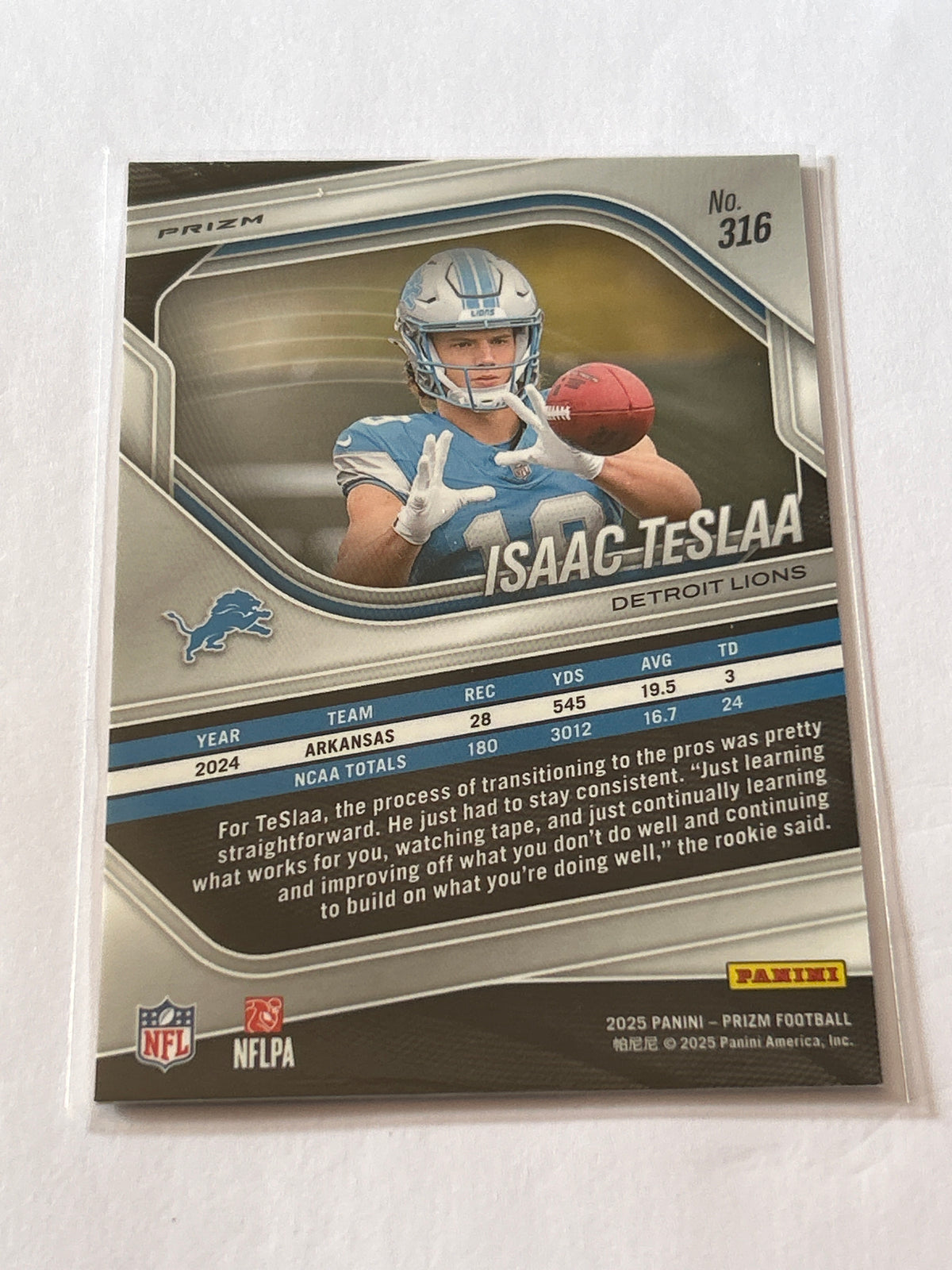 2025 Panini Prizm - Rookies Isaac Teslaa #316 Silver Prizm (RC)