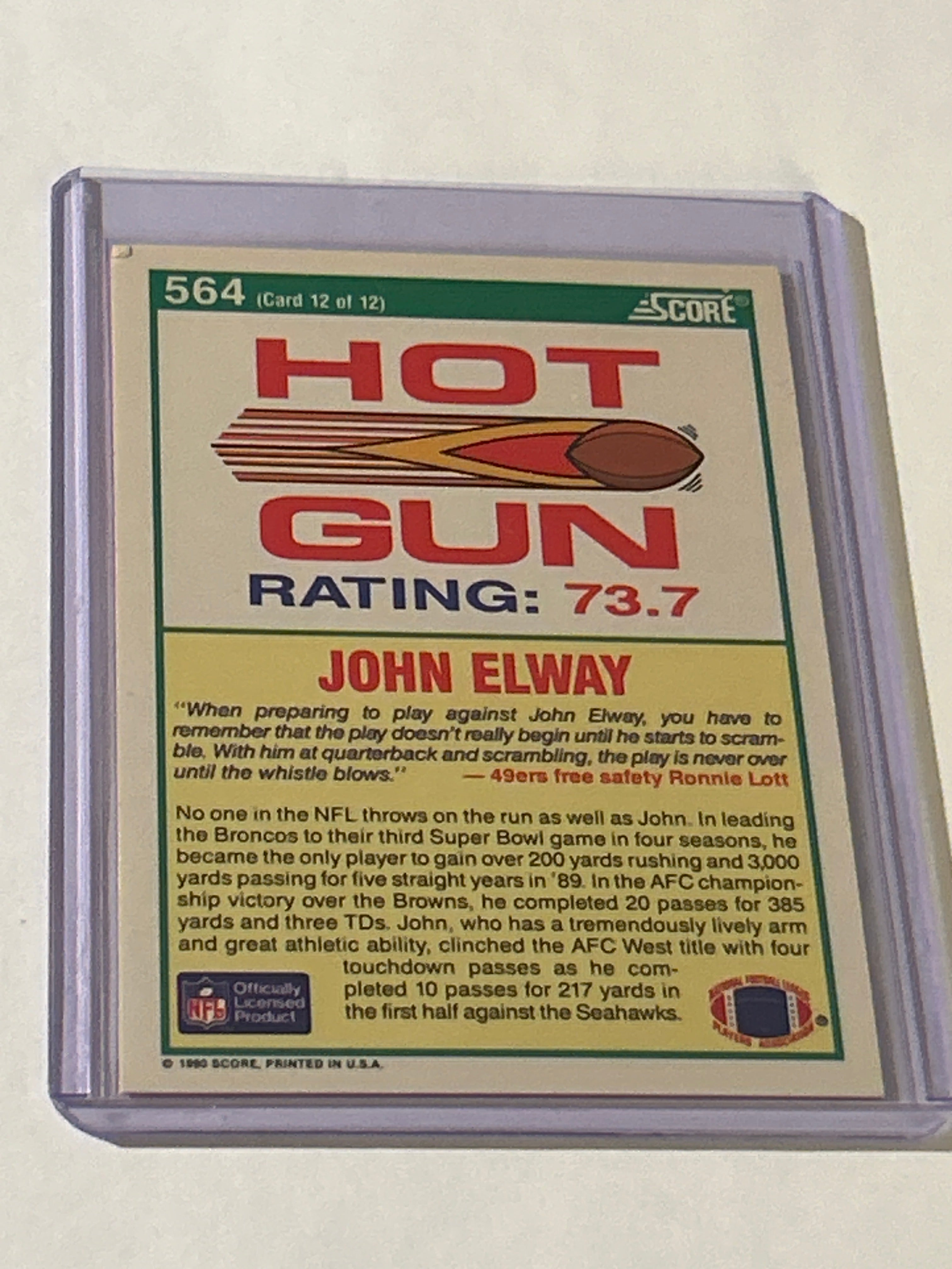1990 Score - Hot Gun John Elway #564