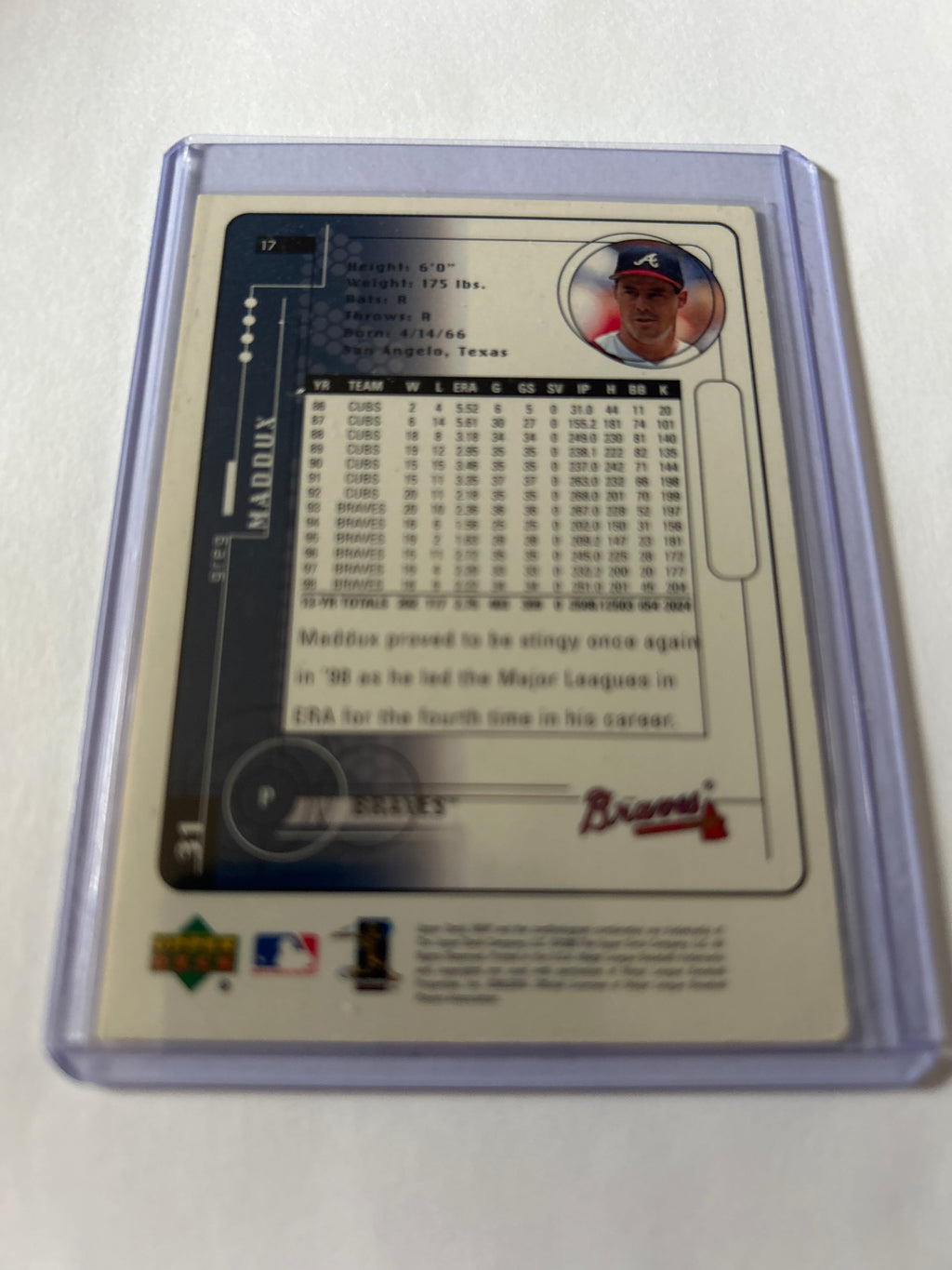 1999 Upper Deck MVP - Greg Maddux #17