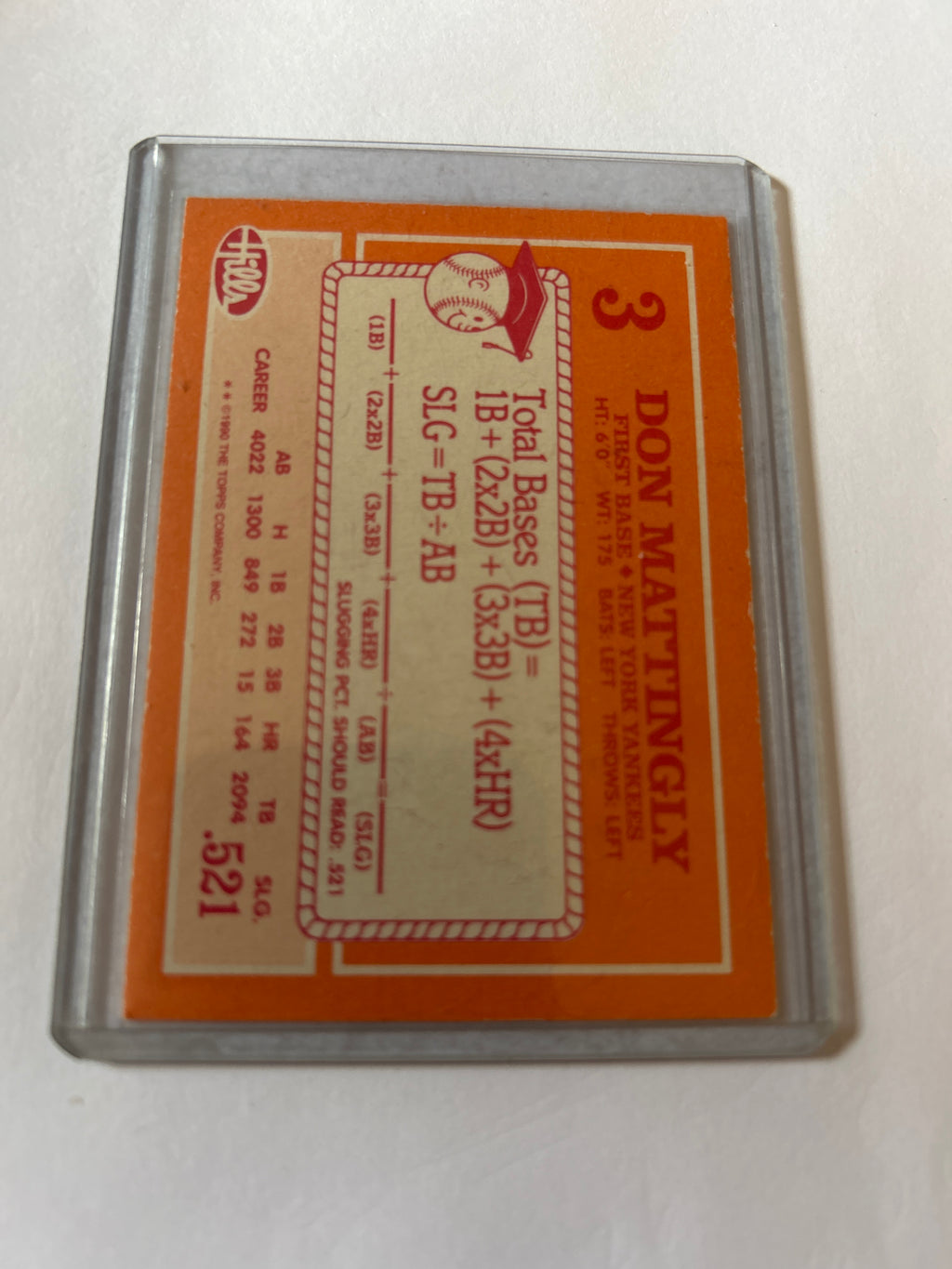 1990 Topps Hills Hit Men - Don Mattingly #3