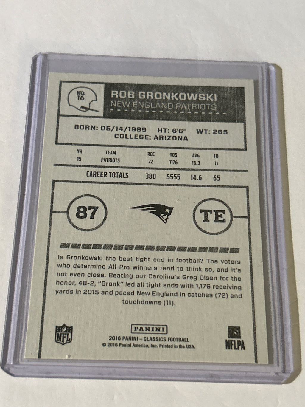 2016 Panini Classics - Rob Gronkowski -#16