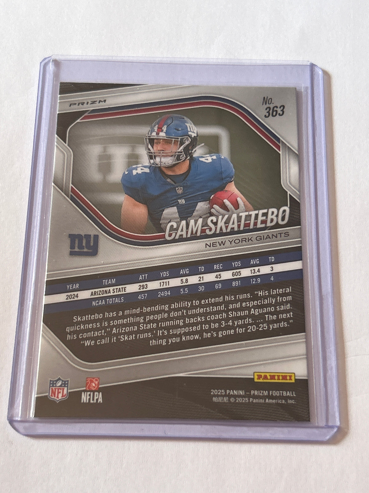 2025 Panini Prizm - Rookies Cam Skattebo #363 (RC)
