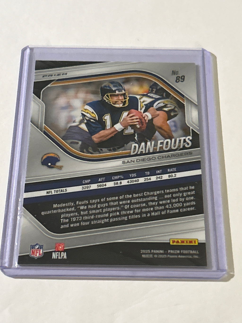 2025 Panini Prizm - Dan Fouts #89 Red White & Blue Prizm