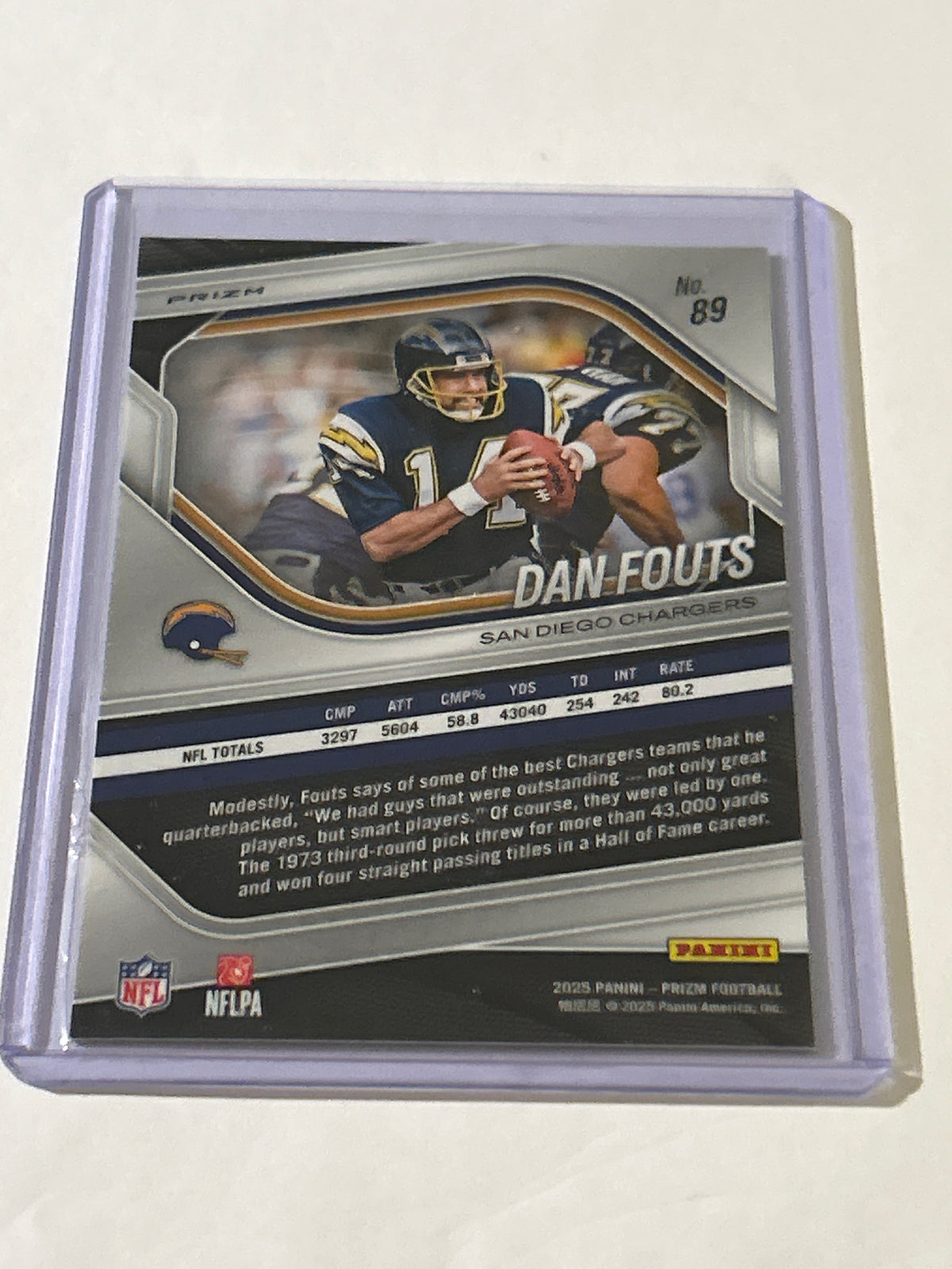 2025 Panini Prizm - Dan Fouts #89 Red White & Blue Prizm