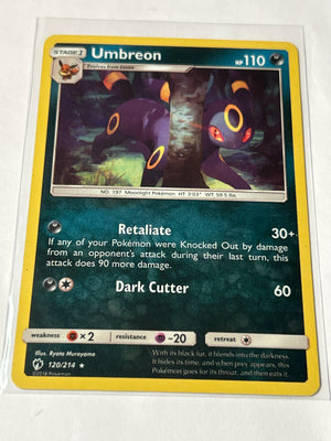 2018 Pokemon Lost Thunder Umbreon #120/214 Rare