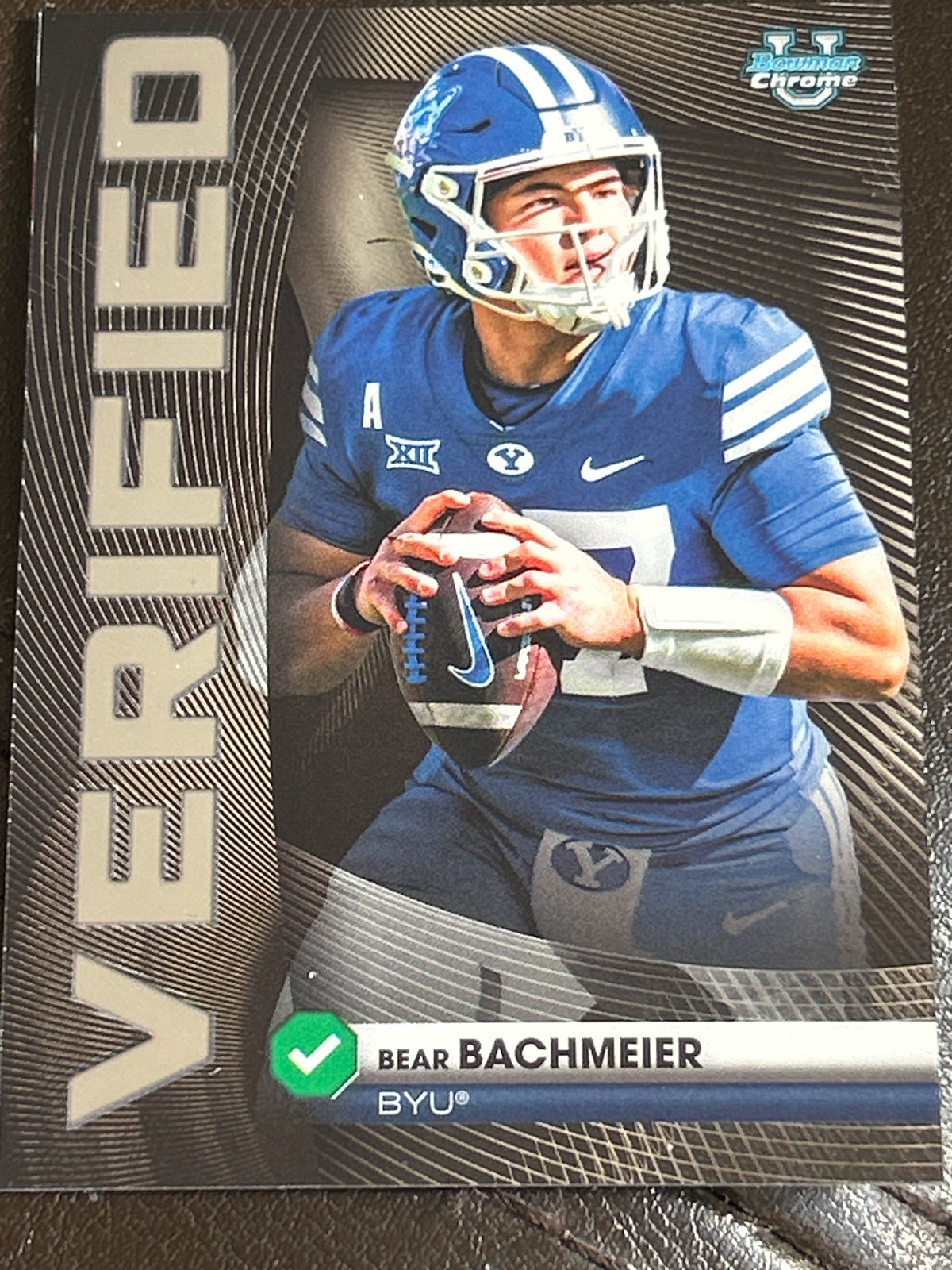 2025 Bowman U Chrome Bear Bachmeier Verified Insert BYU Cougars QB