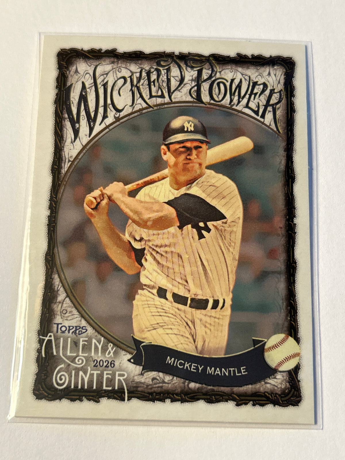2026 Topps Allen & Ginter Mickey Mantle Wicked Power Insert New York Yankees