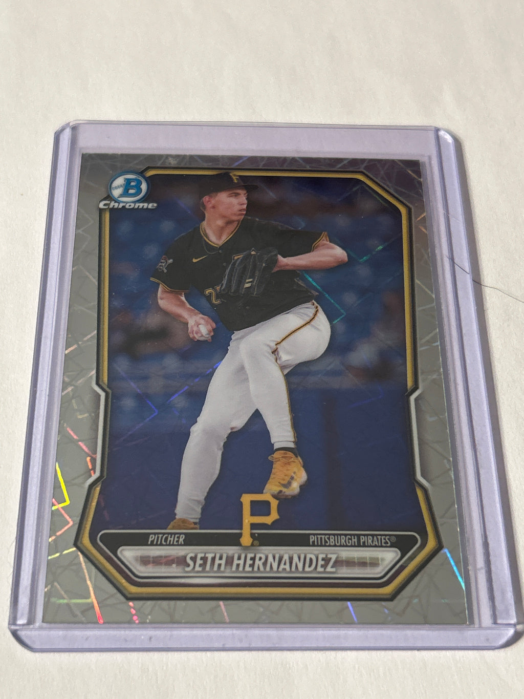2025 Bowman Draft Chrome Seth Hernandez Laser Refractor BDC-25 Pittsburgh Pirates