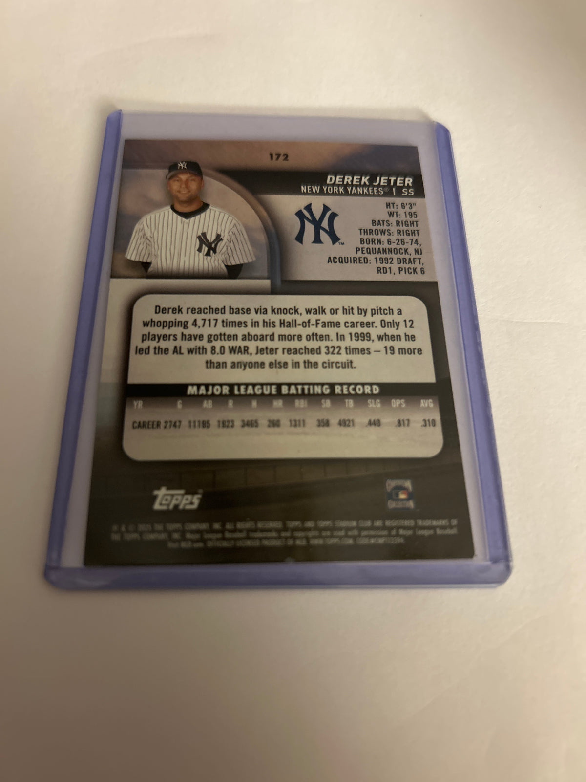 2025 Topps Stadium Club - Derek Jeter #172 Sepia
