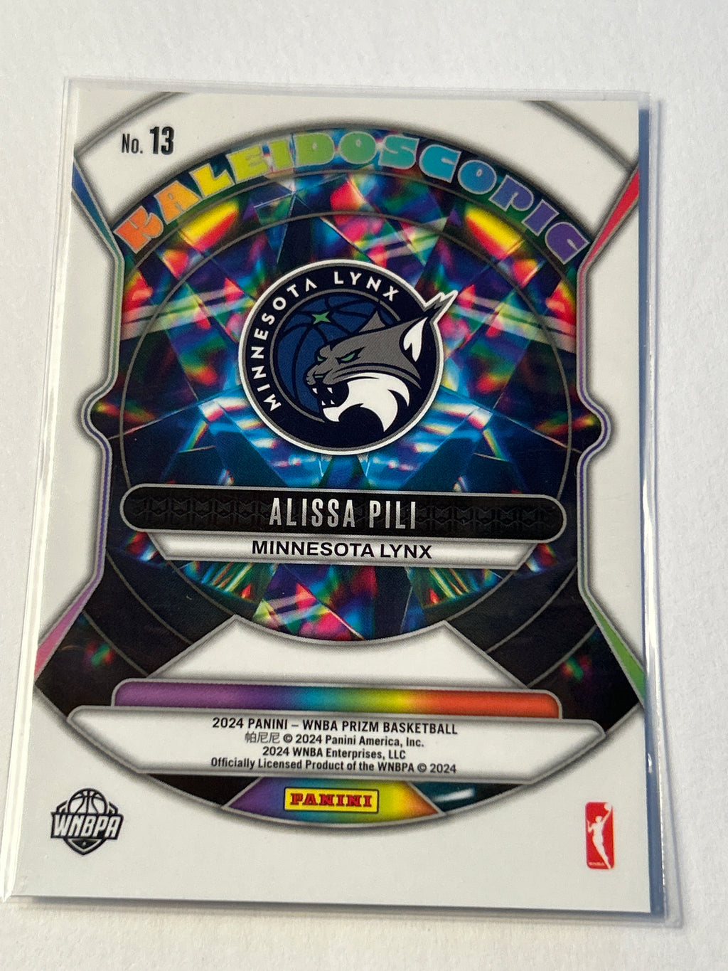 2025 Panini Prizm WNBA Alissa Pili RC Kaleidoscopic SSP Insert Minnesota Lynx Rookie