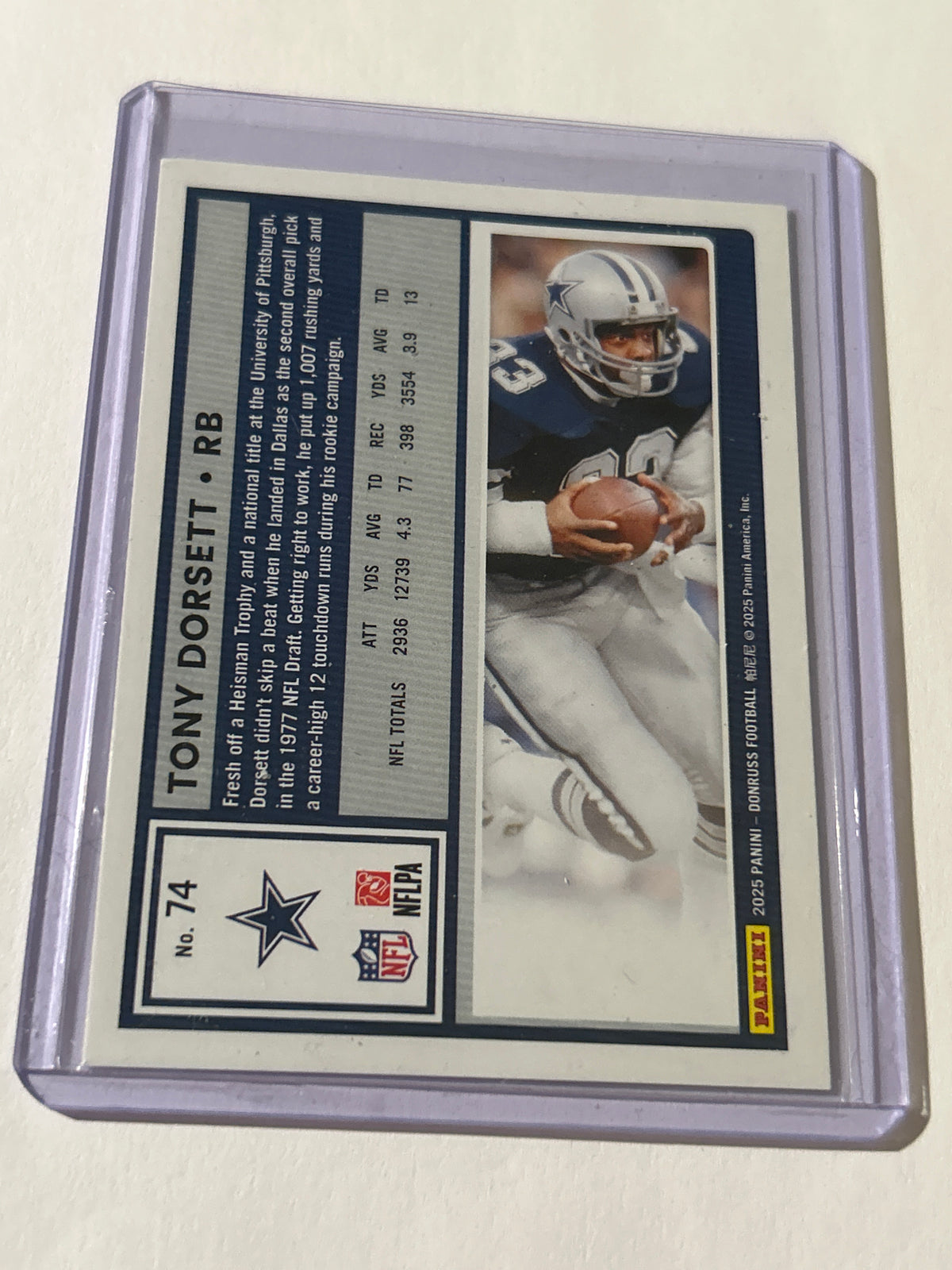 2025 Panini Donruss - Tony Dorsett #74 Purple Press Proof