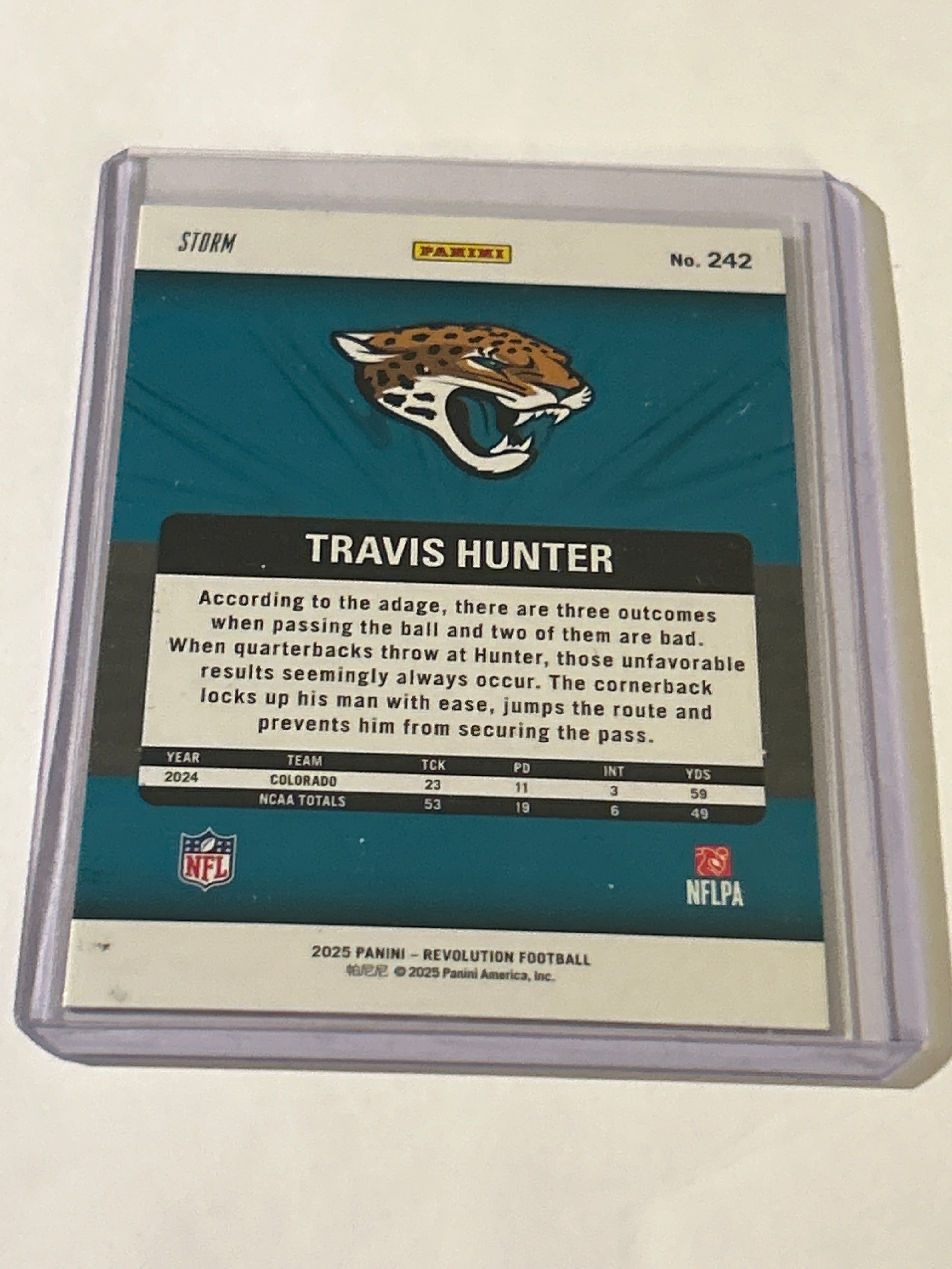Panini Revolution Travis Hunter #242 Jaguars 2025 Red Storm Rookie