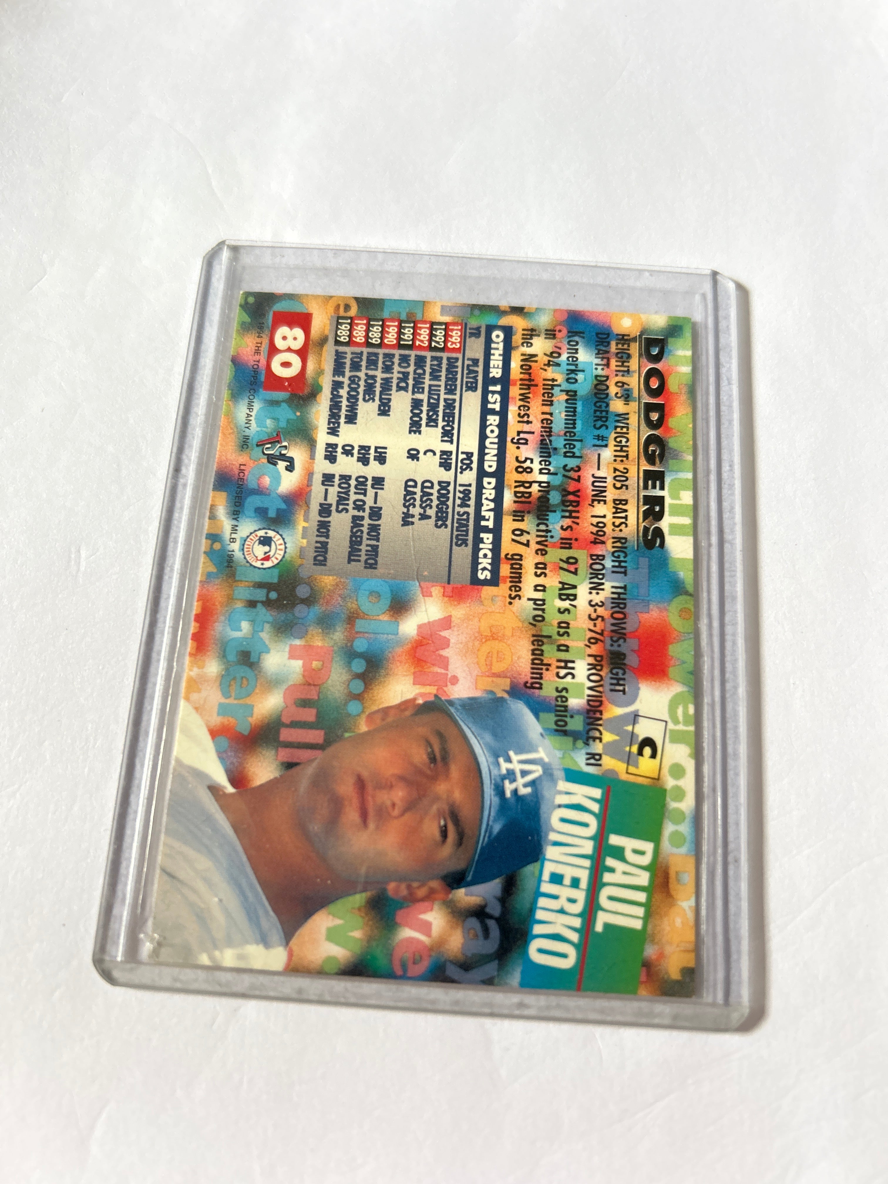 1994 Topps Stadium Club Draft Picks - Paul Konerko #80 (RC)